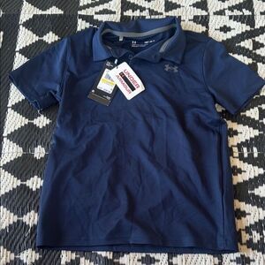 NWT Under Armour Kids Dark Blue Polo Youth medium  C